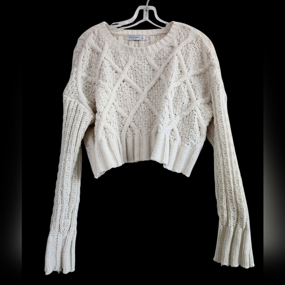Arizona Jean Co. Cropped off-white knit sweater size Small - Picture 1 of 4